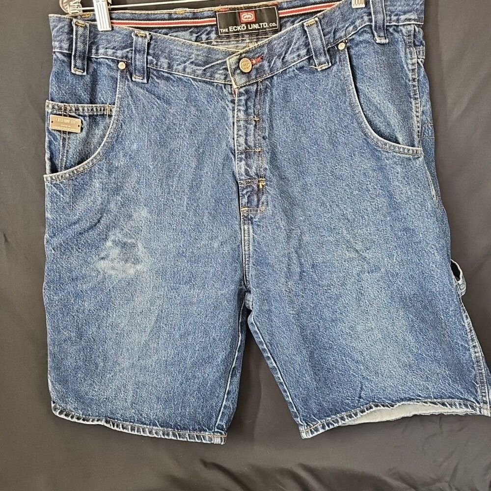 Ecko Unltd Vintage Baggy Jean Shorts Size 40 - Picture 1 of 8